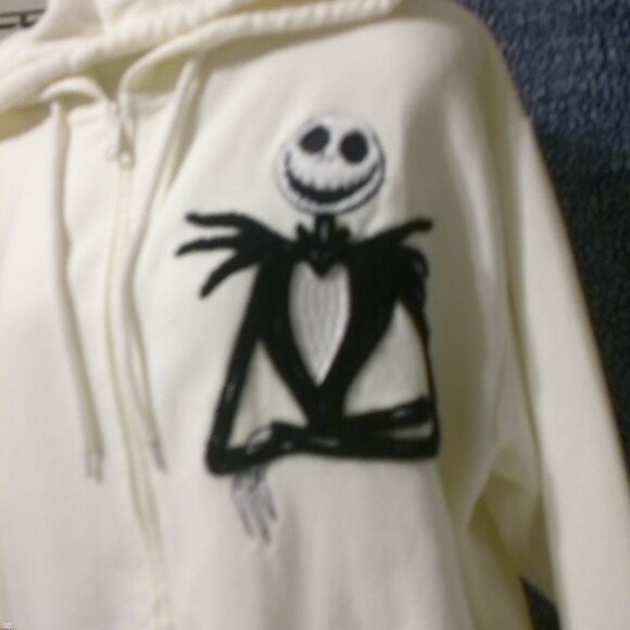 Disney The Nightmare Before Christmas Hoodie Womens Large Sweatshirt Patch Zip - Picture 3 of 9